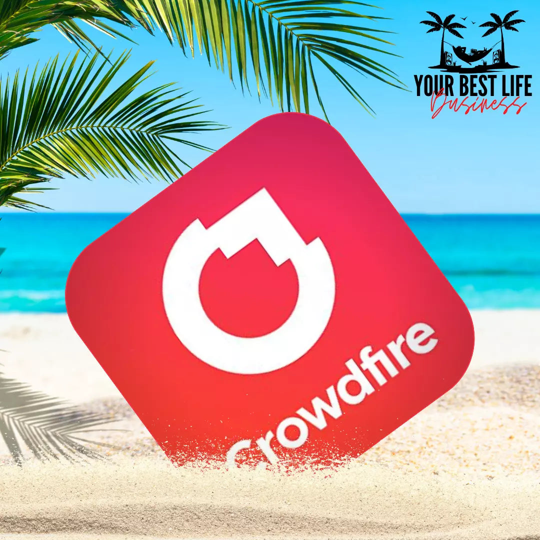 CrowdFire Social Media Management Logo Icon on The Beach Free Trial from Your Best Life Biz