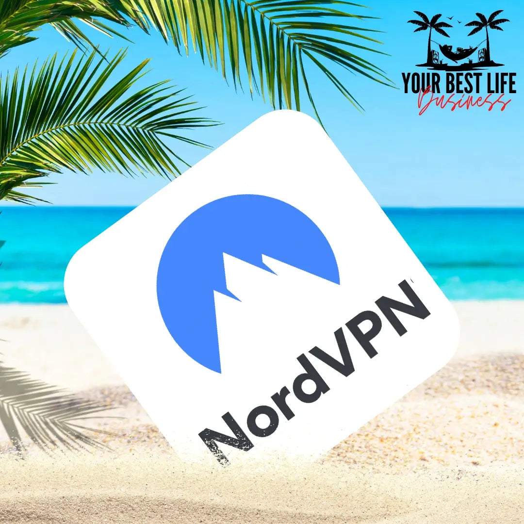 The NordVPN App Logo in the Sand at the Beach. NordVPN is one of the best VPN Services and Affiliate Marketing Programs int he world
