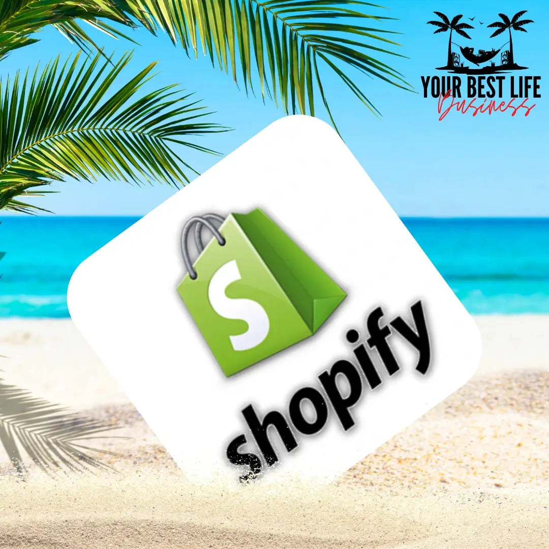 The Shopify App Logo stuck in The sand on the Beach. Will you be doing eCommerce  soon?